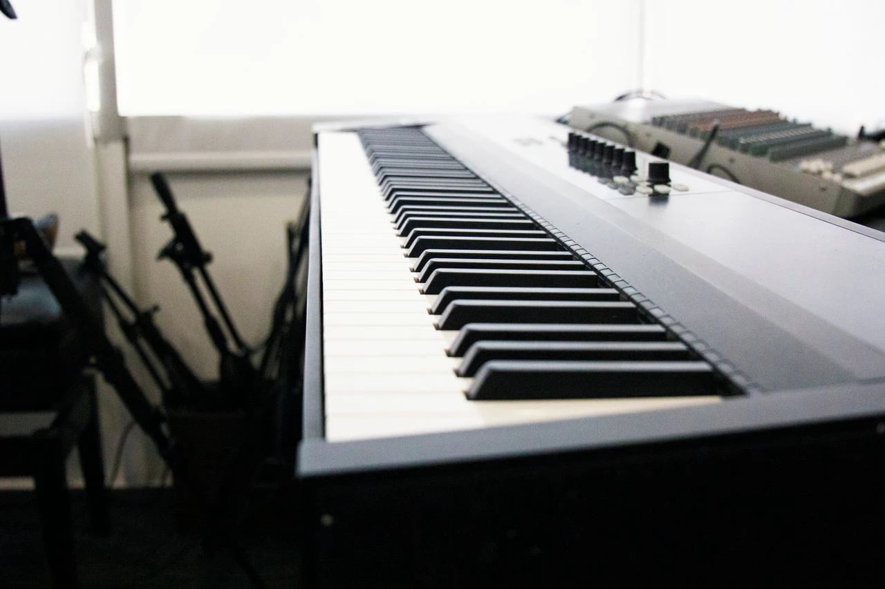 A studio keyboard ready for a session